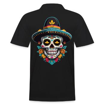 Fête mexicaine emblématique de Sugar Skull - Polo Homme - noir - Dos - Kai (181cm)