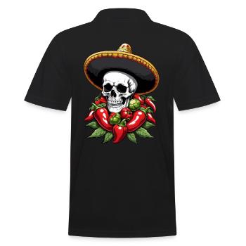 Esthétique Chili Skull Design Style mexicain - Polo Homme - noir - Dos - Kai (181cm)