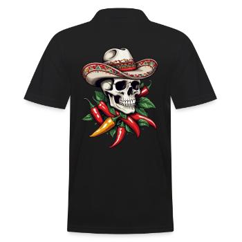 Esthétique Chili Skull Design Style mexicain - Polo Homme - noir - Dos - Kai (181cm)