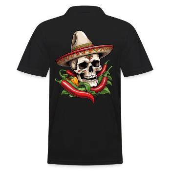 Esthétique Chili Skull Design Style mexicain - Polo Homme - noir - Dos - Kai (181cm)