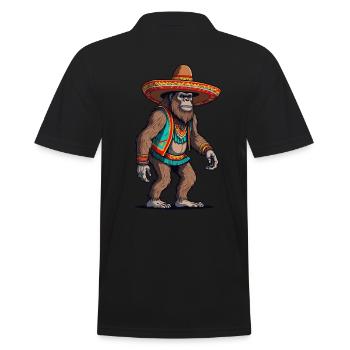 Sasquatch Bigfoot mexicain avec sombrero - Polo Homme - noir - Dos - Kai (181cm)