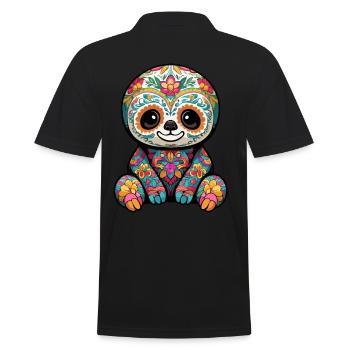 Paresseux Mexique Sugar Skull Dia De Muertos - Polo Homme - noir - Dos - Kai (181cm)