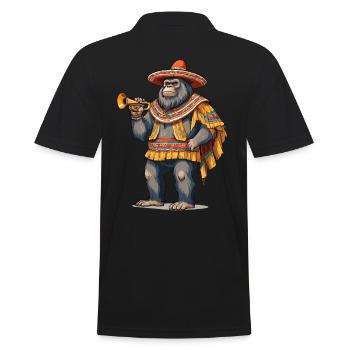 Sasquatch Bigfoot mexicain avec sombrero - Polo Homme - noir - Dos - Kai (181cm)