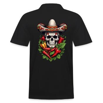 Esthétique Chili Skull Design Style mexicain - Polo Homme - noir - Dos - Kai (181cm)