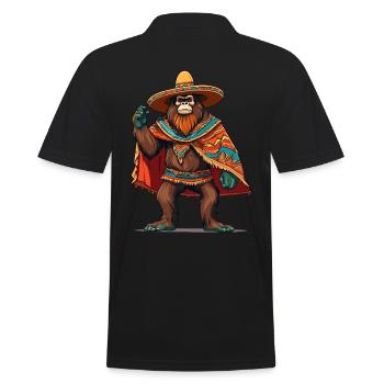 Mexican Bigfoot Sasquatch Sombrero - Men's Polo Shirt - black - Back - Kai (181cm)