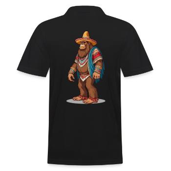 Sasquatch Bigfoot mexicain avec sombrero - Polo Homme - noir - Dos - Kai (181cm)