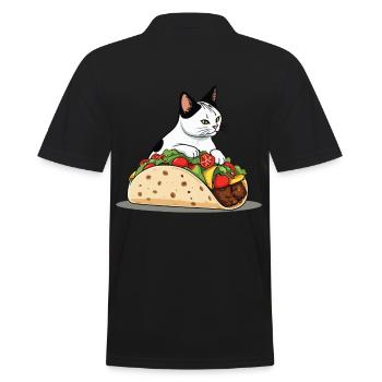Taco Cat Cinco De Mayo Aesthetic Funny Food - Men's Polo Shirt - black - Back - Kai (181cm)
