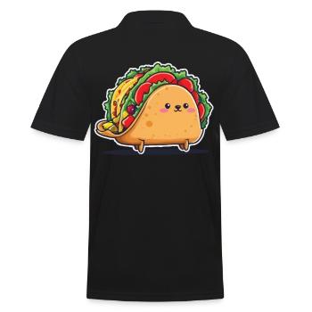 Kawaii Taco Cinco De Mayo Aesthetic Food - Men's Polo Shirt - black - Back - Kai (181cm)
