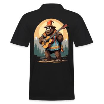 Bigfoot Mexican Mariachi Guitar Fiesta - Men's Polo Shirt - black - Back - Kai (181cm)