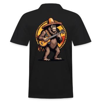 Bigfoot Mexican Mariachi Guitarist Fiesta - Men's Polo Shirt - black - Back - Kai (181cm)