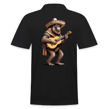 Bigfoot Mexican Mariachi Guitarist Fiesta - Men's Polo Shirt - black - Back - Kai (181cm)
