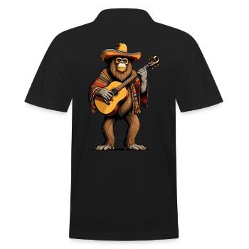 Bigfoot Mexican Mariachi Guitar Fiesta - Men's Polo Shirt - black - Back - Kai (181cm)
