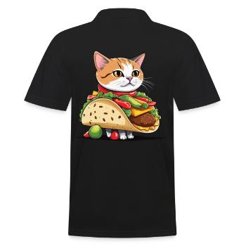 Taco Cat Cinco De Mayo Aesthetic Food Love - Men's Polo Shirt - black - Back - Kai (181cm)