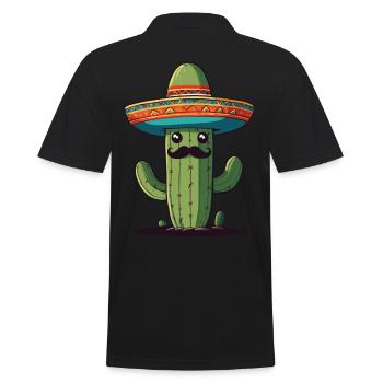 Cactus Fiesta Vacances Mexicaines Drôle - Polo Homme - noir - Dos - Kai (181cm)