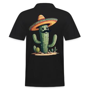 Cactus Fiesta Drôle De Vacances Mexicaines - Polo Homme - noir - Dos - Kai (181cm)