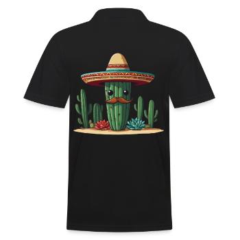 Cactus Fiesta Vacances Mexicaines Drôle - Polo Homme - noir - Dos - Kai (181cm)