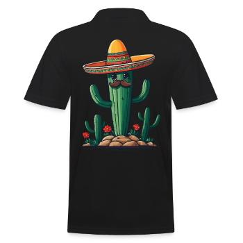 Cactus Fiesta Cactus avec Sombrero Funny Design - Polo Homme - noir - Dos - Kai (181cm)
