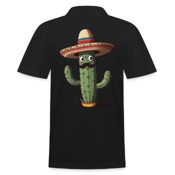 Cactus Fiesta Cactus avec Sombrero Funny Design - Polo Homme - noir - Dos - Kai (181cm)