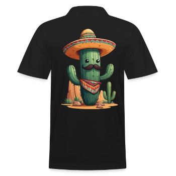 Cactus Fiesta Vacances Mexicaines Drôle - Polo Homme - noir - Dos - Kai (181cm)