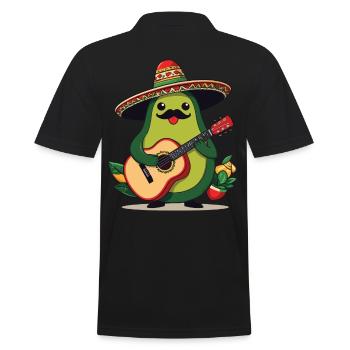 Avocado Mexikanischer Mariachi Gitarrenspieler - Männer Poloshirt - Schwarz - Hinten - Kai (181cm)