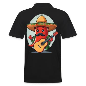 Chili Mariachi Guitariste Mexique Guitare Musique - Polo Homme - noir - Dos - Kai (181cm)