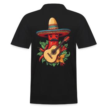Chili Mariachi Guitariste Mexique Fiesta - Polo Homme - noir - Dos - Kai (181cm)
