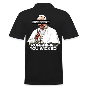 L’amateur de bière Pope commande cinq bières avec humour - Polo Homme - noir - Dos - Kai (181cm)