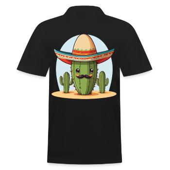 Cactus Fiesta Drôle De Vacances Mexicaines - Polo Homme - noir - Dos - Kai (181cm)
