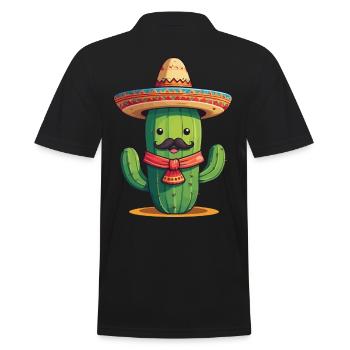 Cactus Fiesta Drôle De Vacances Mexicaines - Polo Homme - noir - Dos - Kai (181cm)