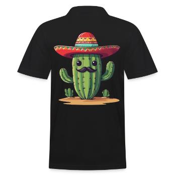 Cactus Fiesta Vacances Mexicaines Drôle - Polo Homme - noir - Dos - Kai (181cm)