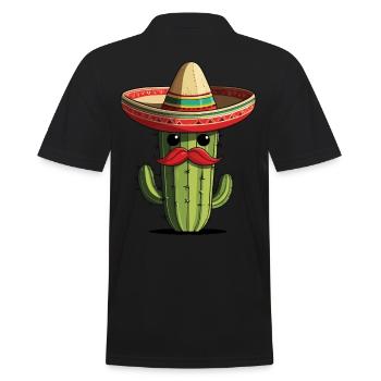 Cactus Fiesta Vacances Mexicaines Drôle - Polo Homme - noir - Dos - Kai (181cm)