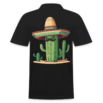 Cactus Fiesta Drôle De Vacances Mexicaines - Polo Homme - noir - Dos - Kai (181cm)