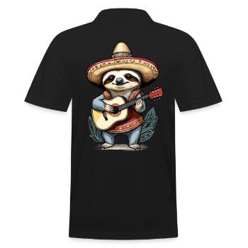 Faultier Mariachi Mexiko Musik Fiesta - Männer Poloshirt - Schwarz - Hinten - Kai (181cm)