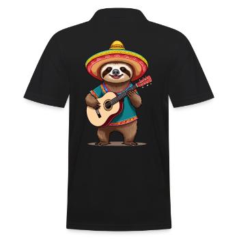 Paresseux Mariachi Mexique Guitare Fiesta - Polo Homme - noir - Dos - Kai (181cm)