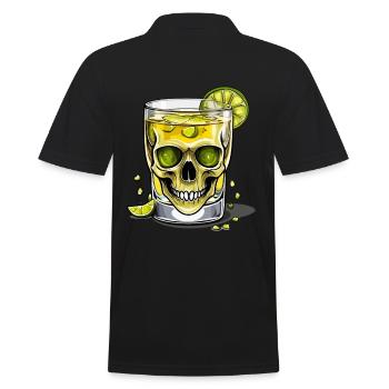 Iconic Mexico Drink Tequila Skull Design - Men's Polo Shirt - black - Back - Kai (181cm)