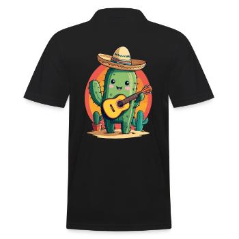 Cactus Mexicain Mariachi Guitariste Musique - Polo Homme - noir - Dos - Kai (181cm)