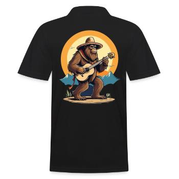 Bigfoot Mexikanischer Mariachi Gitarrenspaß - Männer Poloshirt - Schwarz - Hinten - Kai (181cm)