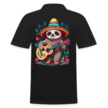 Faultier Mariachi Mexiko Musik Fiesta - Männer Poloshirt - Schwarz - Hinten - Kai (181cm)