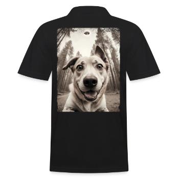 Chiens Selfie Vaisseau spatial extraterrestre drôle - Polo Homme - noir - Dos - Kai (181cm)