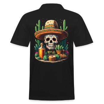 Tequila Drink Skull Cinco De Mayo Mexiko Feiern - Männer Poloshirt - Schwarz - Hinten - Kai (181cm)