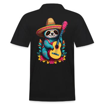 Faultier Mexikanischer Mariachi Musik Fiesta - Männer Poloshirt - Schwarz - Hinten - Kai (181cm)