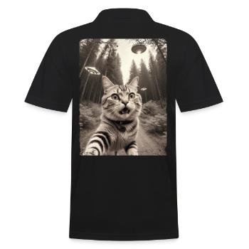 Selfie de chats avec la conception d’un vaisseau spatial extraterrestre - Polo Homme - noir - Dos - Kai (181cm)