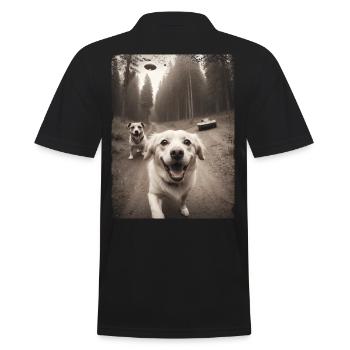 Selfie de chiens avec conception de vaisseau spatial extraterrestre - Polo Homme - noir - Dos - Kai (181cm)