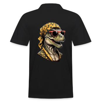 Lustige Dinosaurier Mutter Coole Dino Frau Style - Männer Poloshirt - Schwarz - Hinten - Kai (181cm)