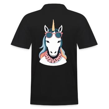 Licorne Maman Licornes Aimant Drôle Élégant - Polo Homme - noir - Dos - Kai (181cm)