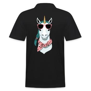 Einhorn Mama Lustige Einhörner Liebende Mutter - Männer Poloshirt - Schwarz - Hinten - Kai (181cm)