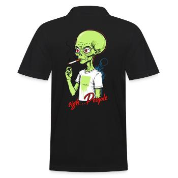 Drôle d’extraterrestre qui dit soupir... Gens - Polo Homme - noir - Dos - Kai (181cm)