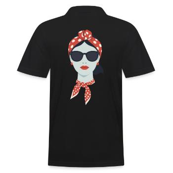 Ikonische Frau Stylische Mutter Lustige Mama - Männer Poloshirt - Schwarz - Hinten - Kai (181cm)