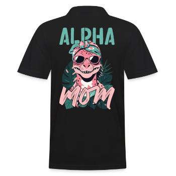 Alpha Maman Drôle Dinosaure Maman Dinos Cool - Polo Homme - noir - Dos - Kai (181cm)