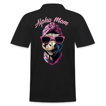 Alpha Mom Lustige ikonische Dinosaurier Mutter - Männer Poloshirt - Schwarz - Hinten - Kai (181cm)